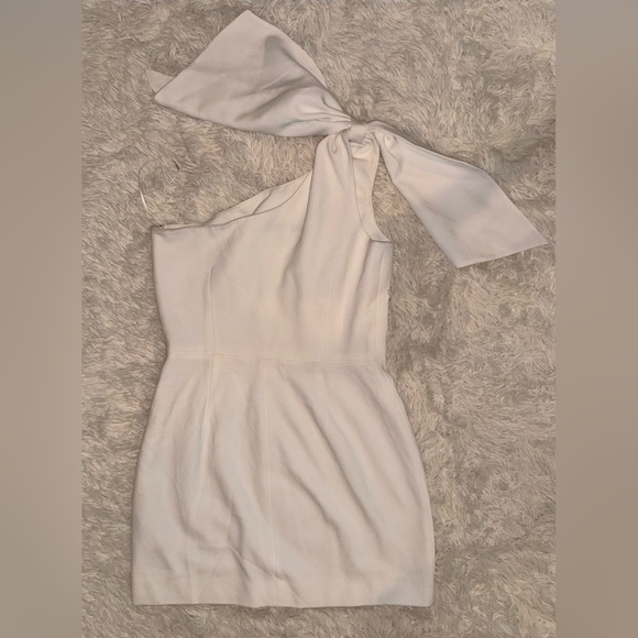 NWOT DRESS THE POPULATION Tiff One-Shoulder Midi Dress white L - Picture 3 of 7